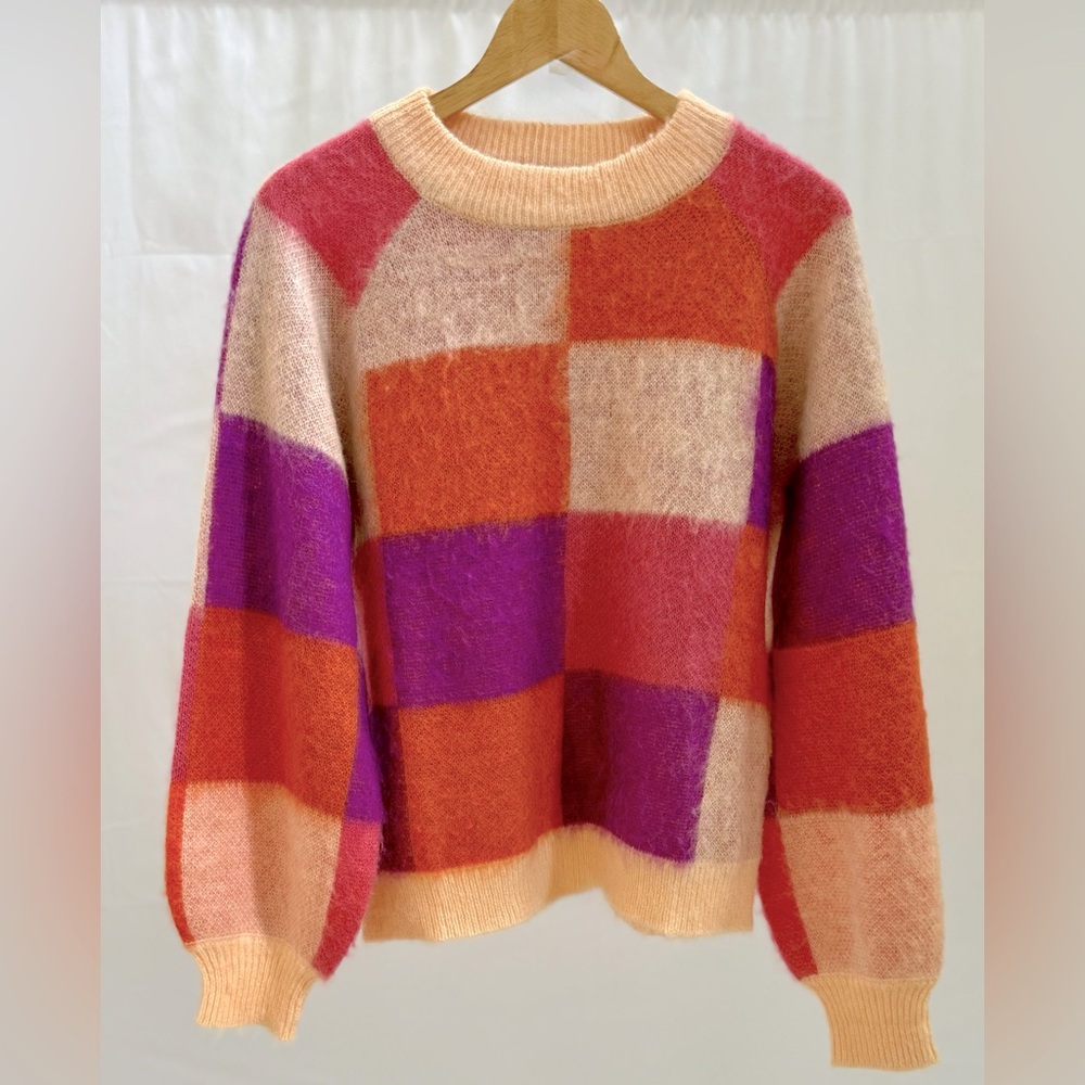 Desigual Jucar Orange Pink Pullover Sweater Size … - image 5